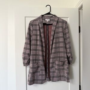 Women's Plaid Blazer in Pink and Black